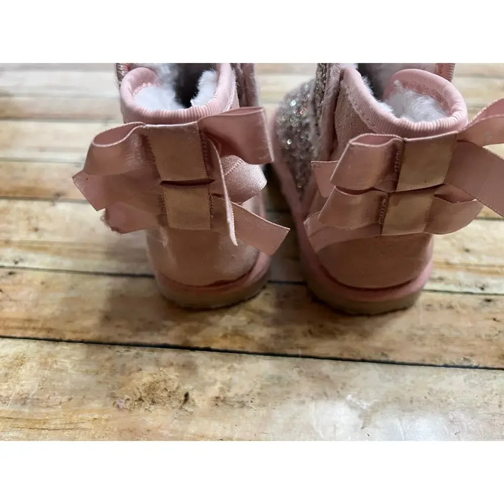 Love and Grow Pink Sparkle Glitter Glow in the Dark Boots Toddler Girl Size 9